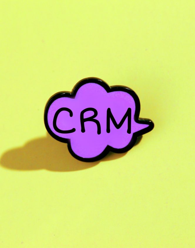 speech bubble with inscription CRM